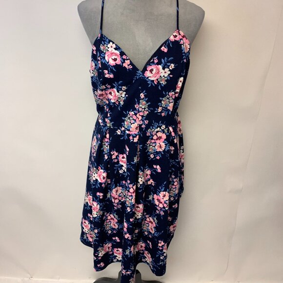 Modcloth Dresses & Skirts - ModCloth Dress Womens Size XL Navy Pink Floral Dark cottagecore Mini Halter